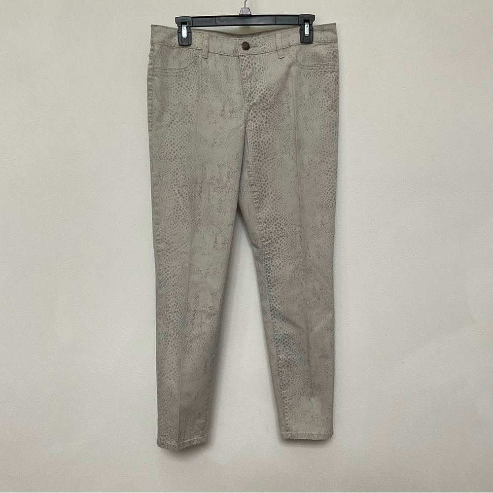 Calvin Klein Jeans Eggshell, Grey Snake Skin Print Skinny Leggings Size 30/10
